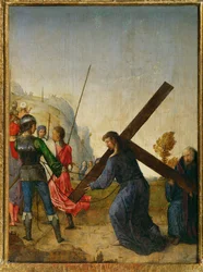Christus draagt het kruis (schilderij op eikenhout)