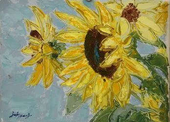 Felgele zonnebloemen