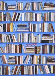 Collectie kleurrijke boekenplanken