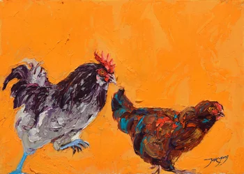 Levendig boerderijdierenduo