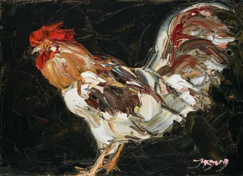 Levendige impasto-haan