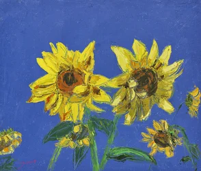 Levendige gele zonnebloemen