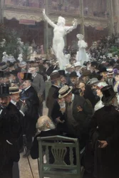 Een vrijdag in de Salon des Artistes Français. Schilderij van Jules Alexandre Grün (1868-1939)