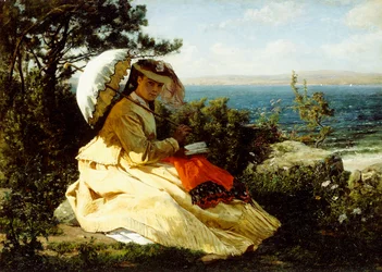 De Vrouw met de Parasol; Baai van Douarnenez, 1871