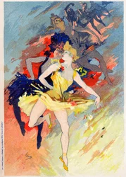 Kunst. Vermaak. De dans. Allegorie door Jules Cheret, Frankrijk, ca.1890 (poster)