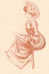 Tekening in sanguine, ca. 1900