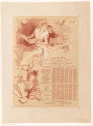 Kalender van boekhandel Abel Pilon en uitgeverij A. Le Vasseur & Cie voor het jaar 1891