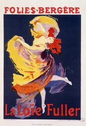 Loie Fuller in Folies Bergere - door Jules Cheret, ca. 1890