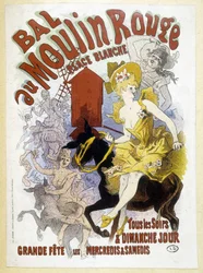 Poster voor het Moulin Rouge bal, door Jules Chéret, eind 19e eeuw