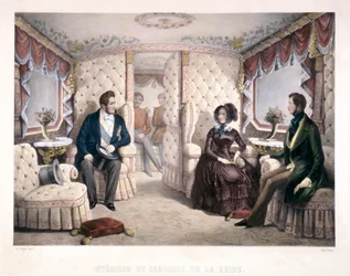 Koning Louis Philippe, Koningin Victoria en Prins Albert in de koninklijke koets, 1846