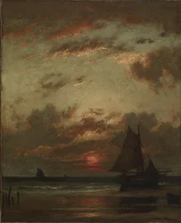 Zonsondergang aan de kust