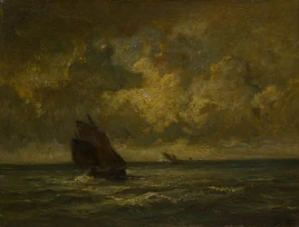 Twee boten in een storm