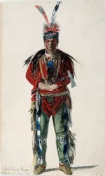 Voetafdruk van een Indiaanse hoofdman van de Pawnee Ponca-stam