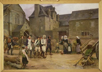 De Revolutionairen van Fouesnant opgepakt door de Nationale Garde in 1792, c.1886-87