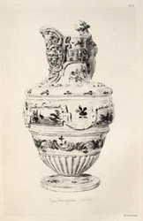 Geschiedenis van de Keramische Kunst: Een Beschrijvende en Filosofische Studie van de Pottenbakkerij van Alle Tijden en Alle Naties: Spanje: Talavera de la Reyna- Faience- Kruik (Blad X)