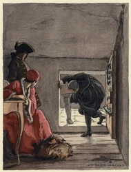 Illustratie voor memoires van Casanova (kleurenlitho)