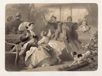 De draaimolen in Saint-Cloud, gegraveerd door Regnier, Bettanier en Anthony Morlon (1834-1914)