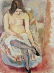 Zittende vrouw