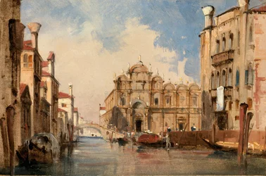 De Scuola di San Marco, Venetië, ca. 1830 (olieverf op papier op doek)