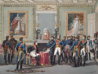 De abdicatie van Napoleon in Fontainebleau op 11 april 1814