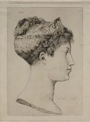 Marie Louise in Profiel, 1860