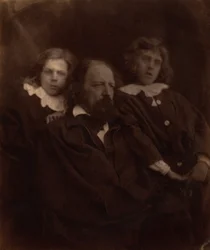 Alfred Tennyson met zijn zonen,1865 (foto)