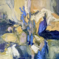 Blauw Geel Abstracte Stroming