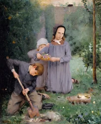 Kinderen Begraven een Vogel, 1878