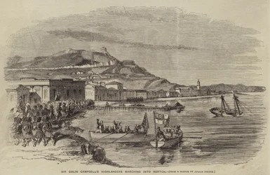 Sir Colin Campbells Hooglanders marcheren Kertch binnen