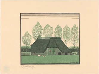 Boerderij met rieten dak