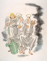 Humoristische wijnillustratie 1946