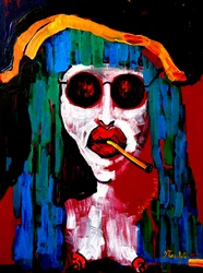 Portret van een coole vrouw die rookt