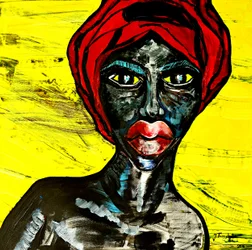 Expressieve zwarte vrouw