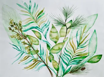 Gevarieerde groene bladeren