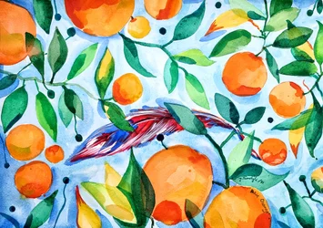 Levendige oranje tuin