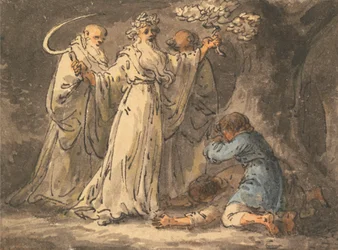 Het snijden van maretak ervan door de druïden