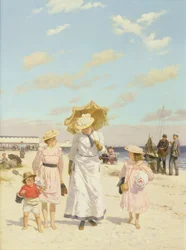 Op het zand, ca. 1900