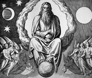 God rust na de schepping van de wereld