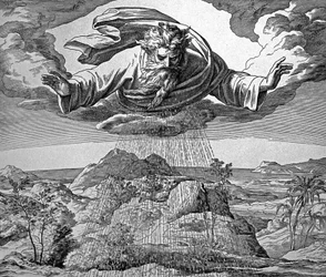 God besproeit de aarde om gras te laten groeien