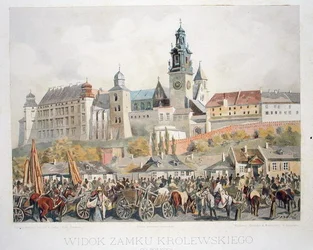 Uitzicht op het kasteel van Krolewskiego, Krakau, uit 