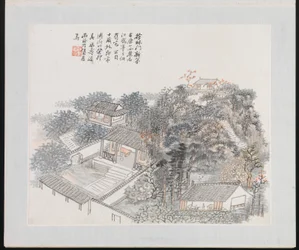 Ten Sites Associated with Ruan Yuan, gedateerd 1883 (album van tien schilderijen; inkt en kleur op papier)