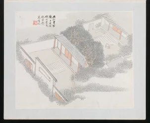 Ten Sites Associated with Ruan Yuan, gedateerd 1883 (album van tien schilderijen; inkt en kleur op papier)