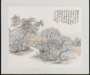 Ten Sites Associated with Ruan Yuan, gedateerd 1883 (album van tien schilderijen; inkt en kleur op papier)