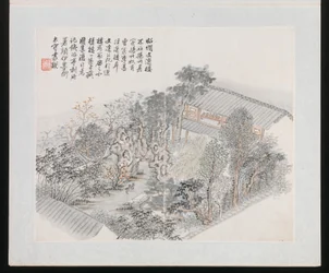 Ten Sites Associated with Ruan Yuan, gedateerd 1883 (album van tien schilderijen; inkt en kleur op papier)