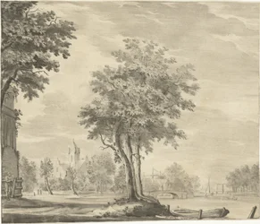 Gezicht op een dorp
