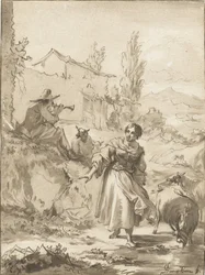 Herder met schalmei