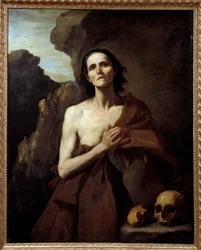Portret van Sint Maria de Egyptische, boeteling in de woestijn schilderij door Jose de Ribera
