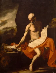 De heilige Hiëronymus in de woestijn