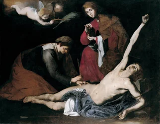Sint Sebastiaan verzorgd door de heilige vrouwen