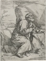 De berouwvolle Sint-Pieter, ca. 1621 (ets met gravure op velijnpapier)
